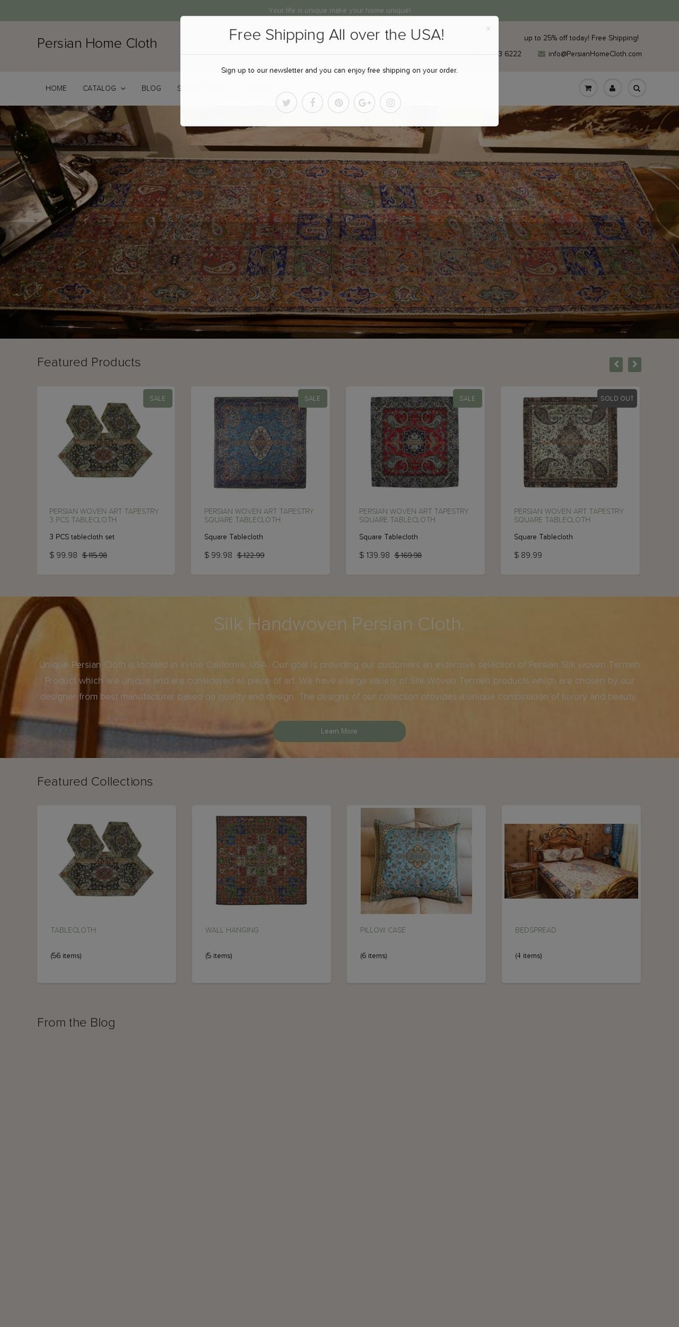 uniquepersiancloth.com — Shopify storefront screenshot