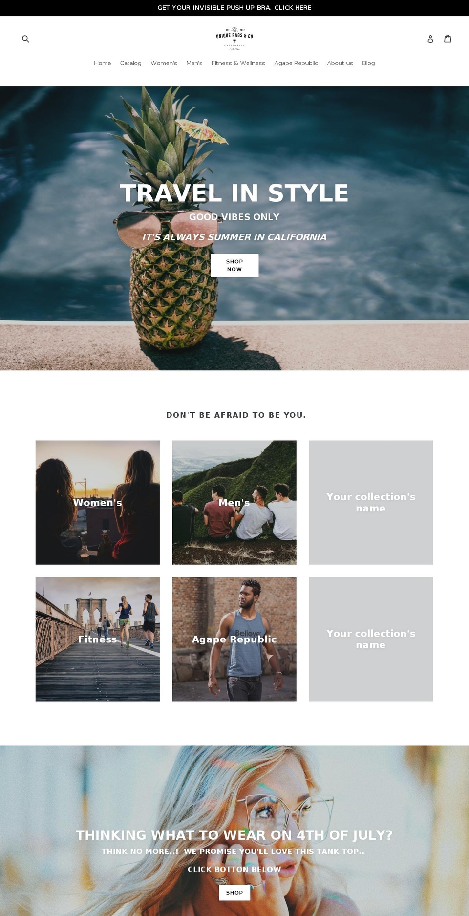 uniqueragsnco.com — Shopify storefront screenshot