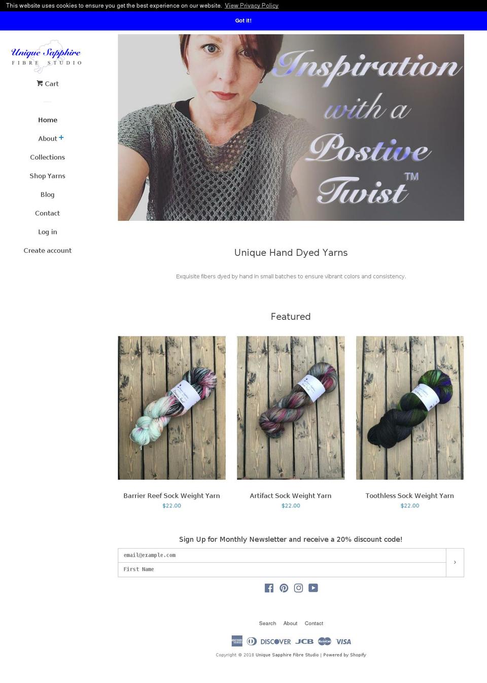 uniquesapphire.com — Shopify storefront screenshot