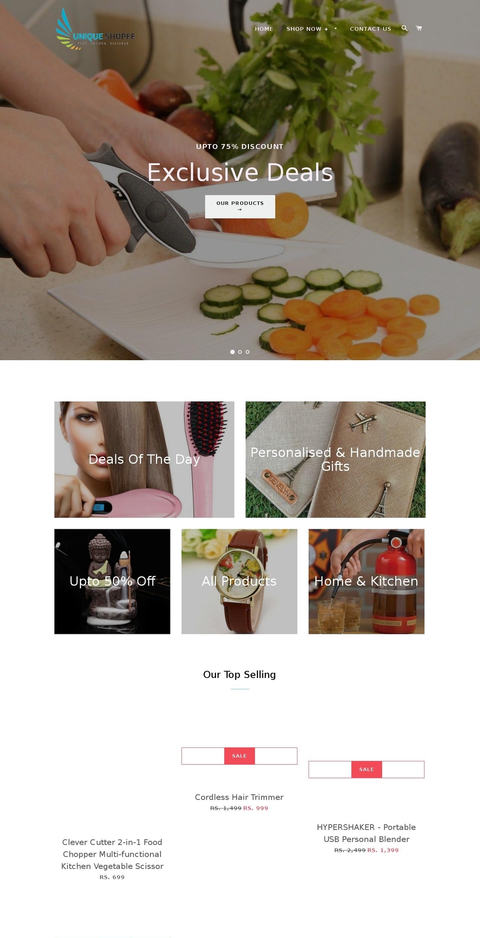 uniqueshopee.com — Shopify storefront screenshot