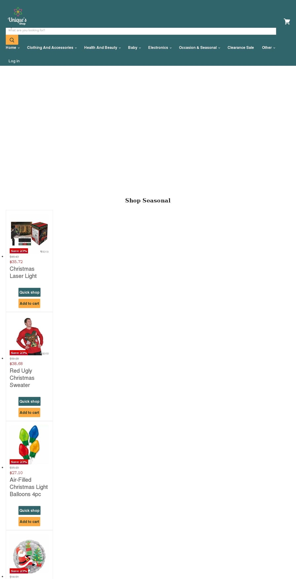 uniquesshop.com shopify website screenshot