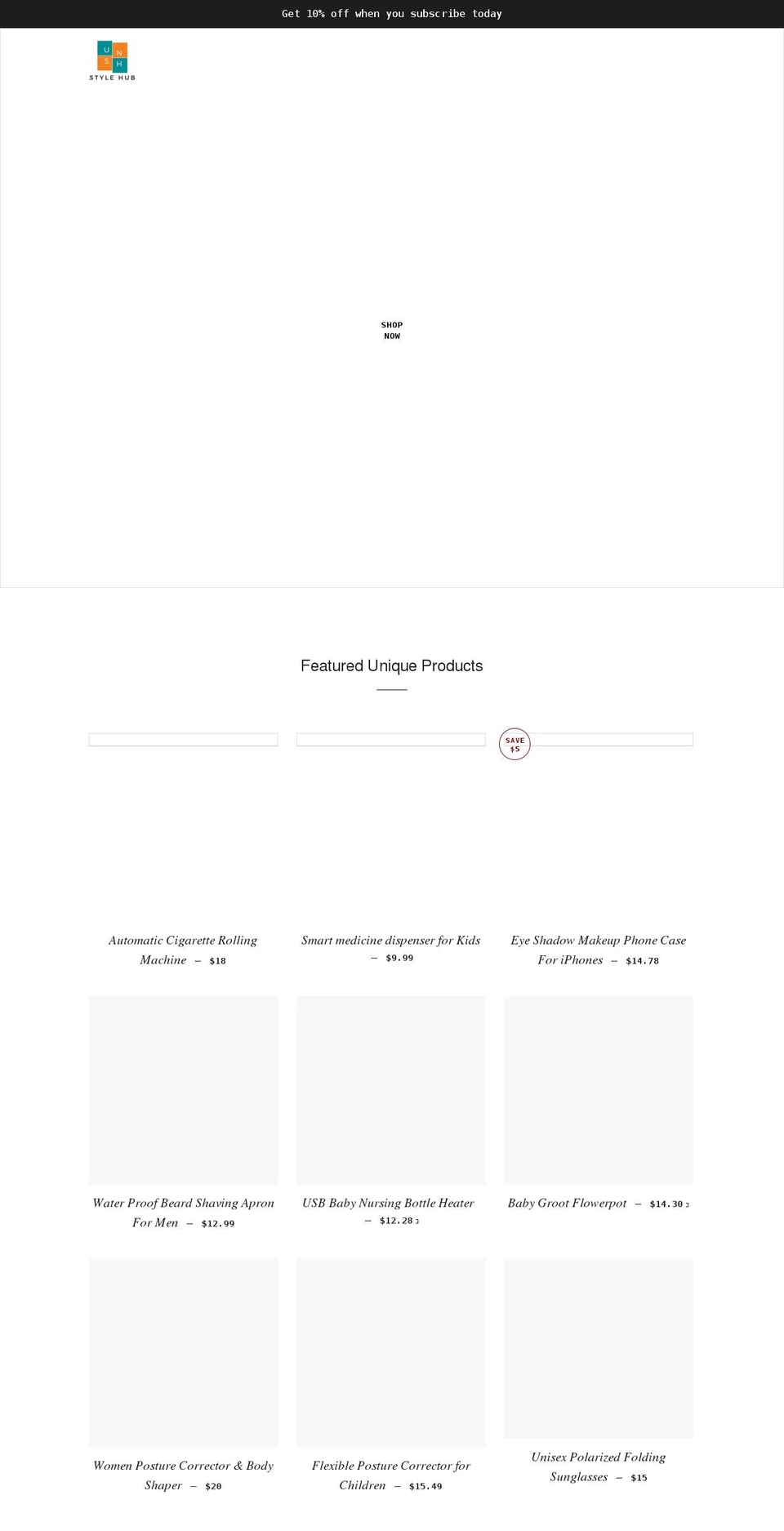 uniquestylehub.com shopify website screenshot