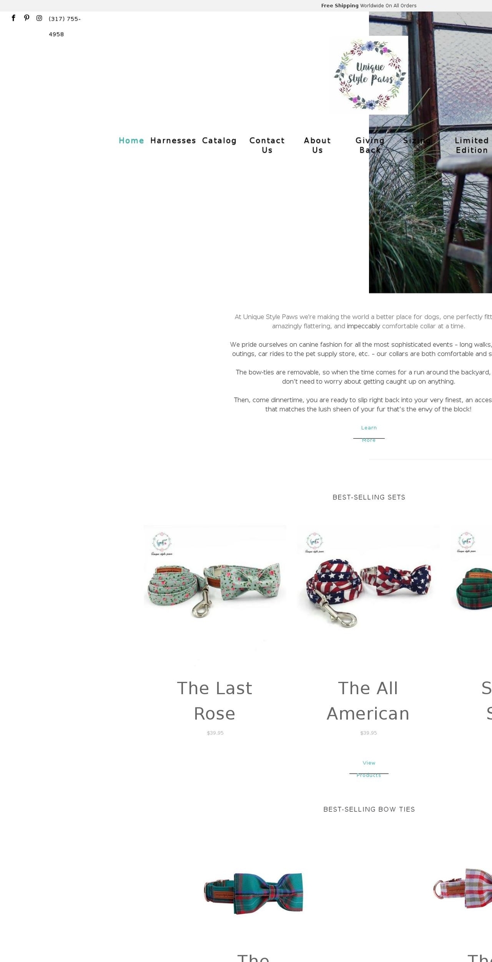 uniquestylepaws.com shopify website screenshot