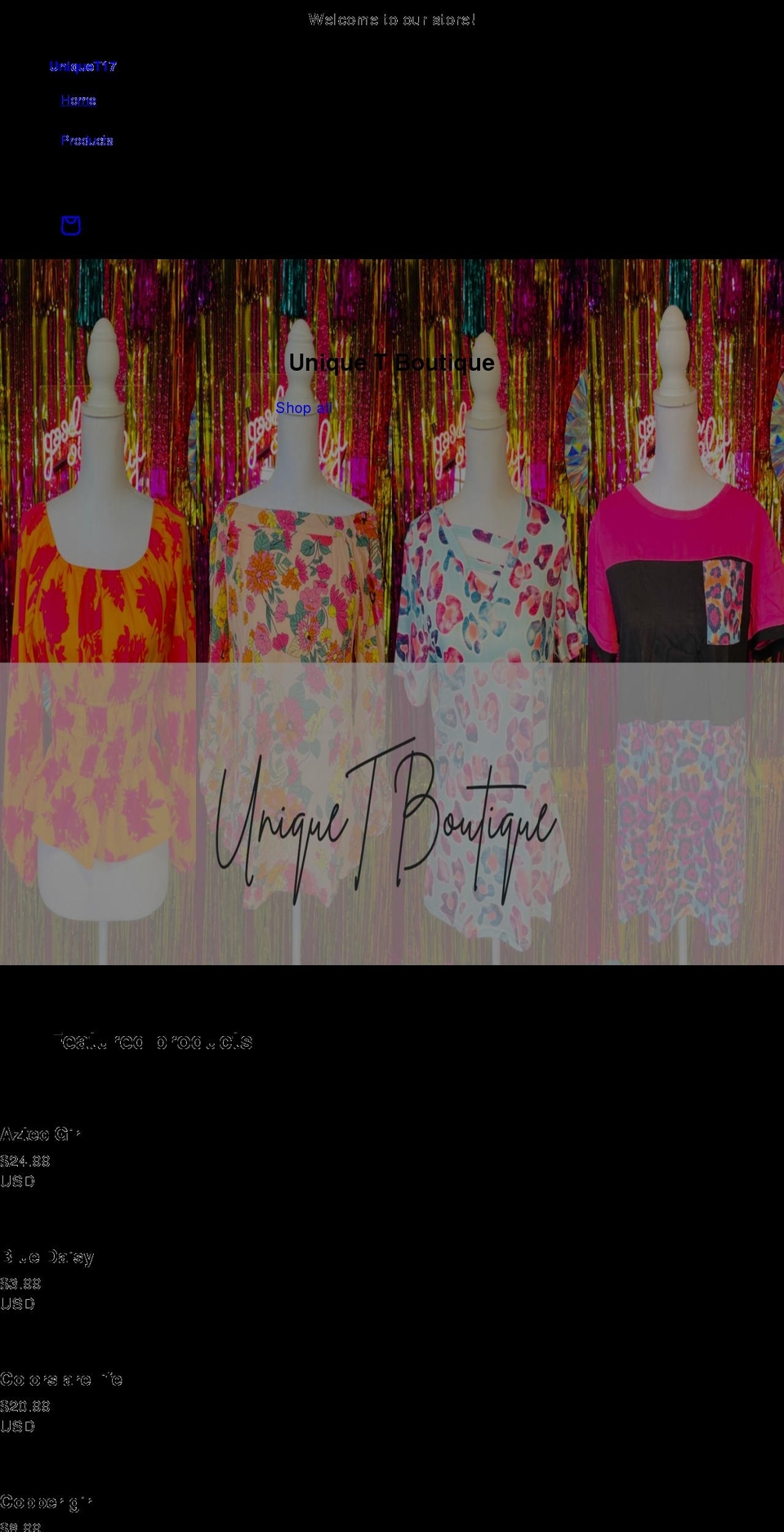 uniquet.net shopify website screenshot