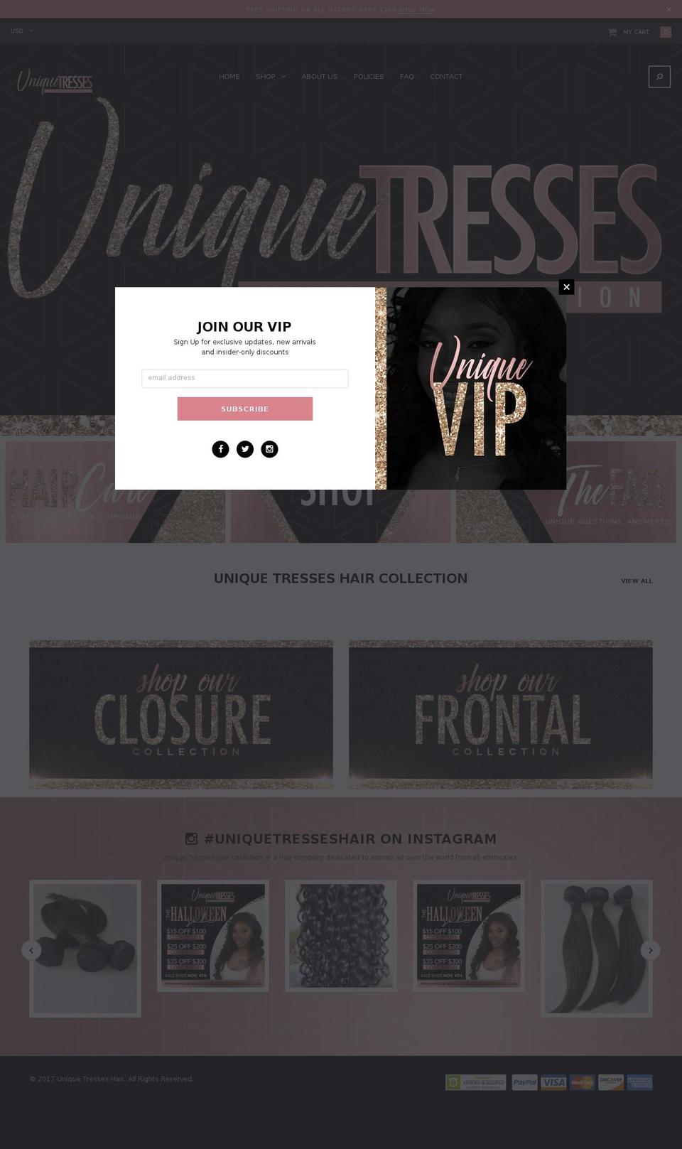 evolve-theme-package-1-0-0 Shopify theme site example uniquetresses.com