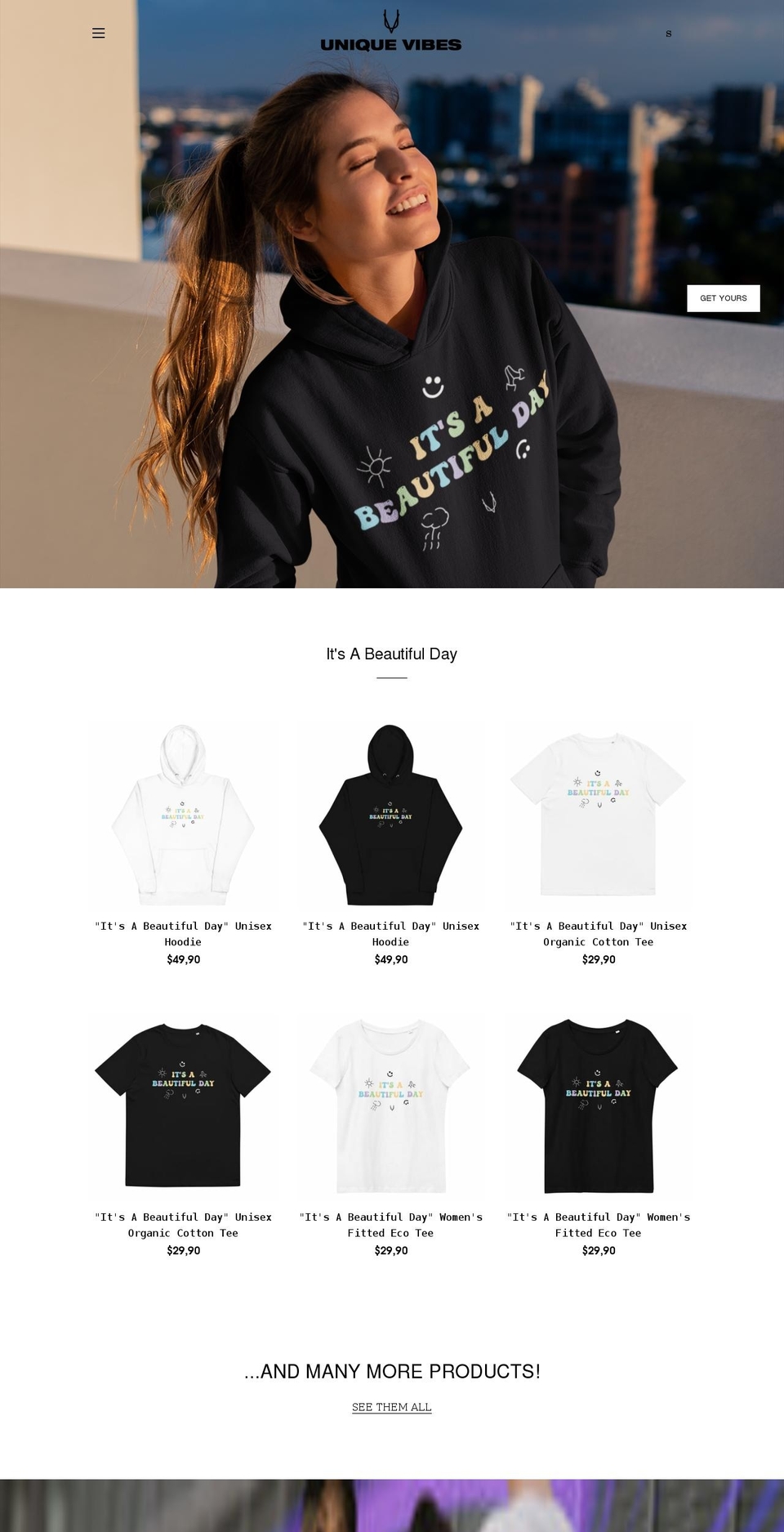 uniquevibes.shop shopify website screenshot
