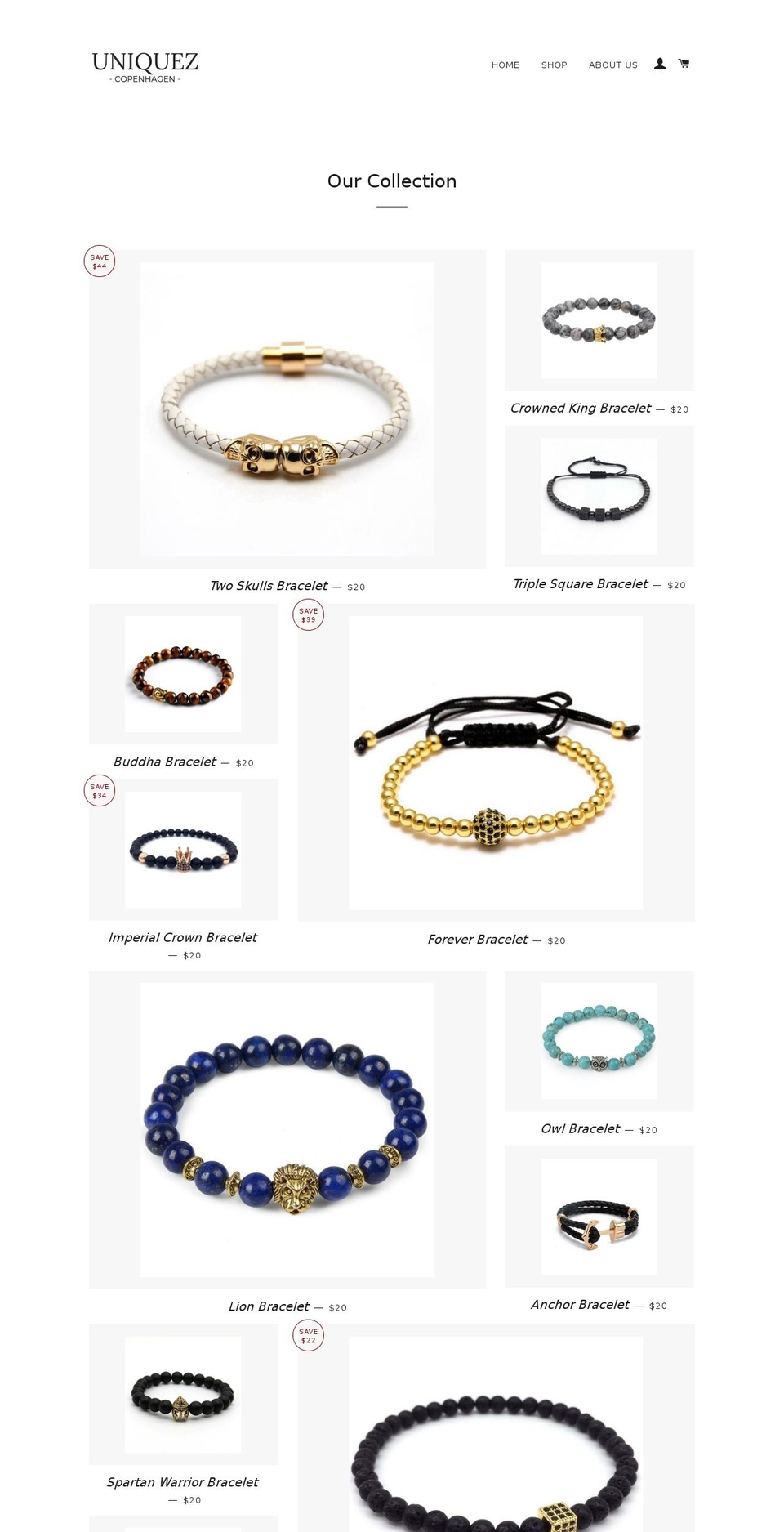 uniquezcopenhagen.com shopify website screenshot