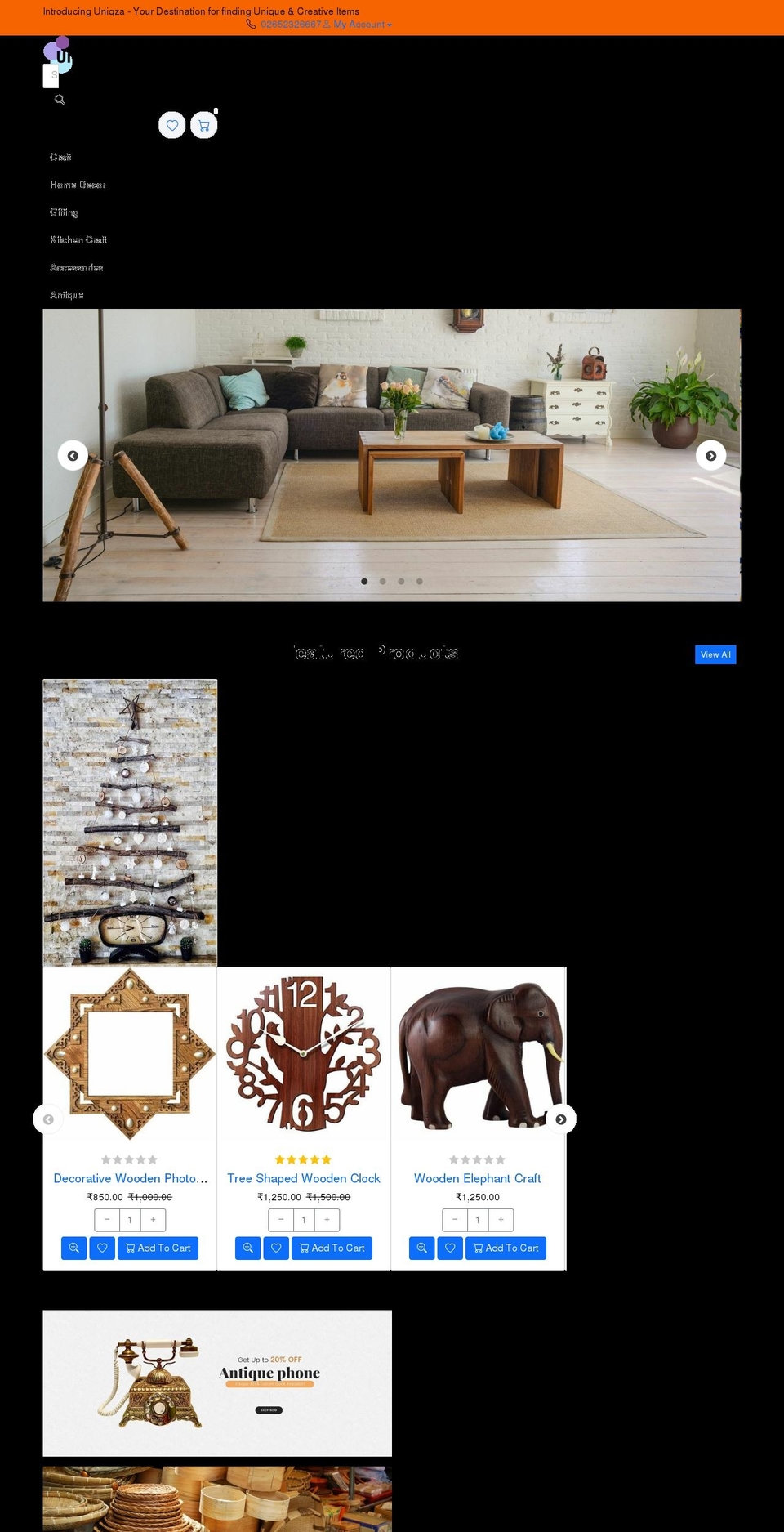 uniqza.com — Shopify storefront screenshot