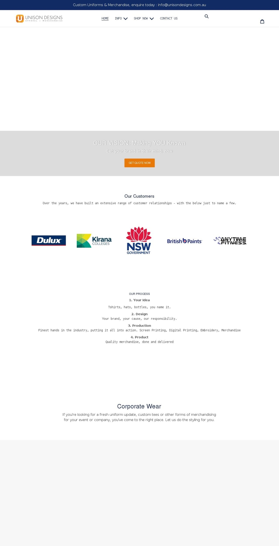 unisondesigns.com.au shopify website screenshot
