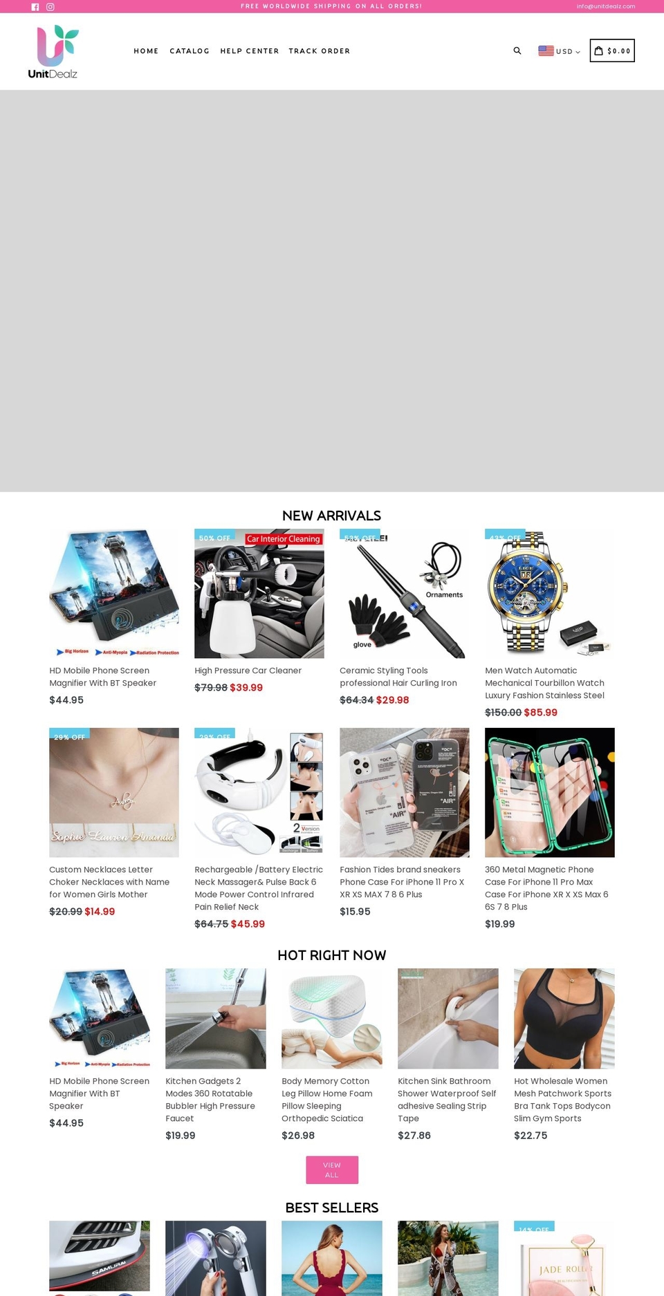 Alidroppremium Shopify theme site example unitdealz.com