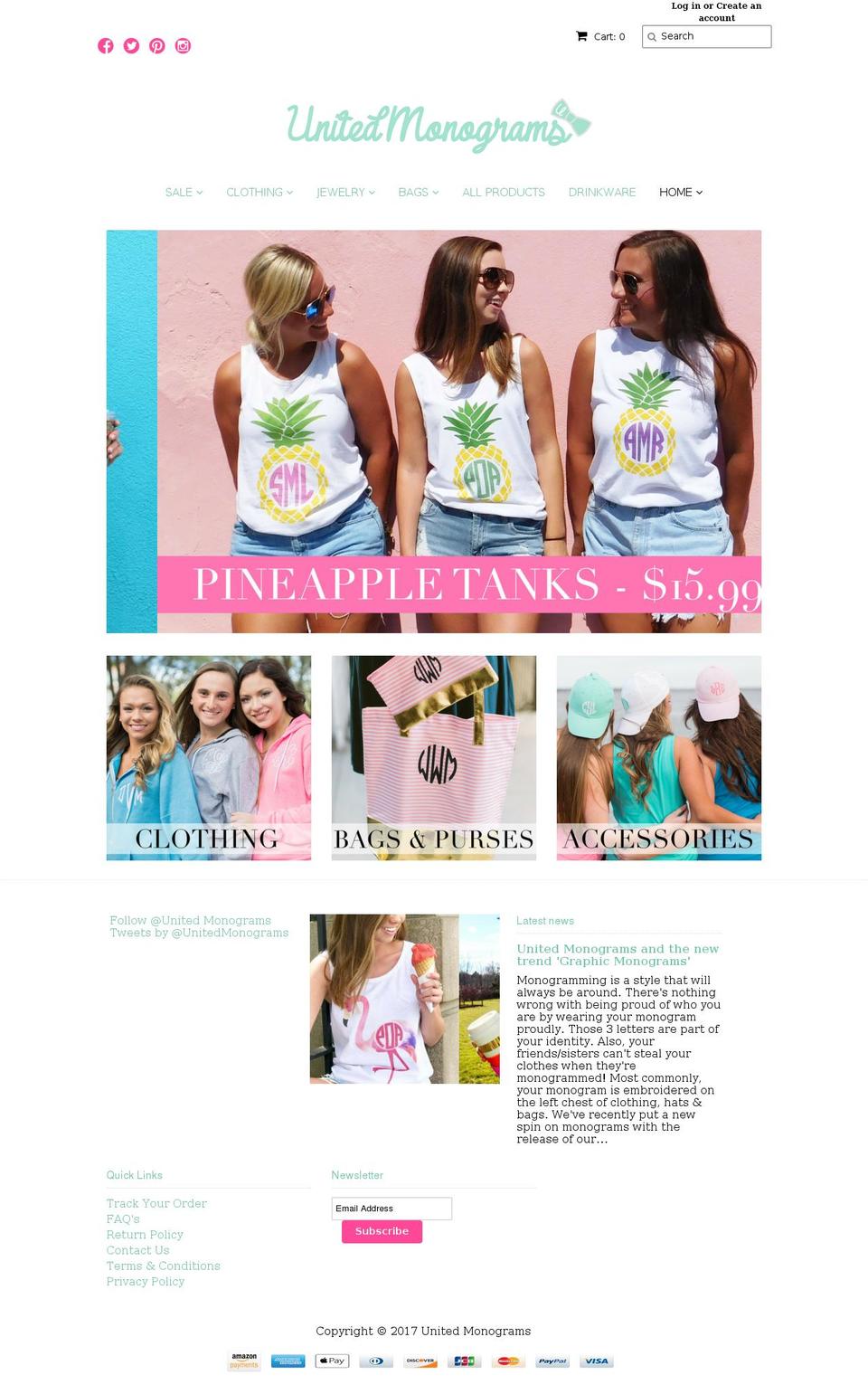 united-monograms.com shopify website screenshot