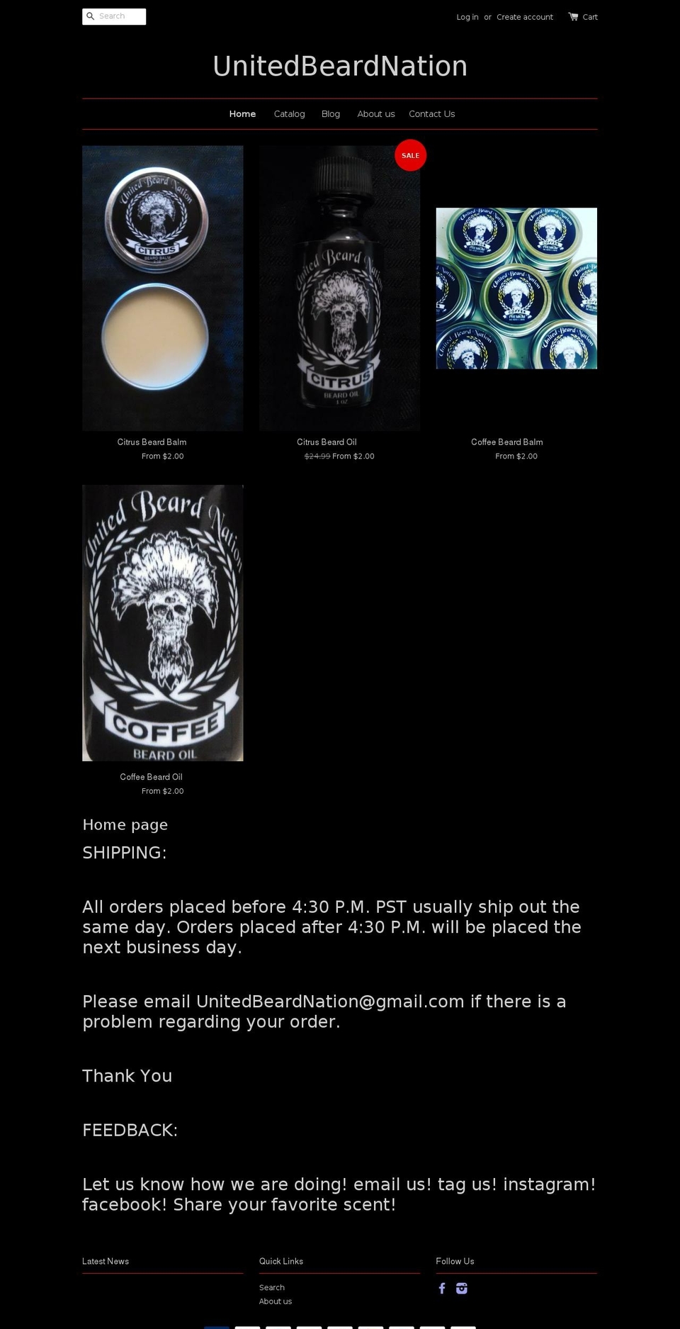 unitedbeardnation.com shopify website screenshot