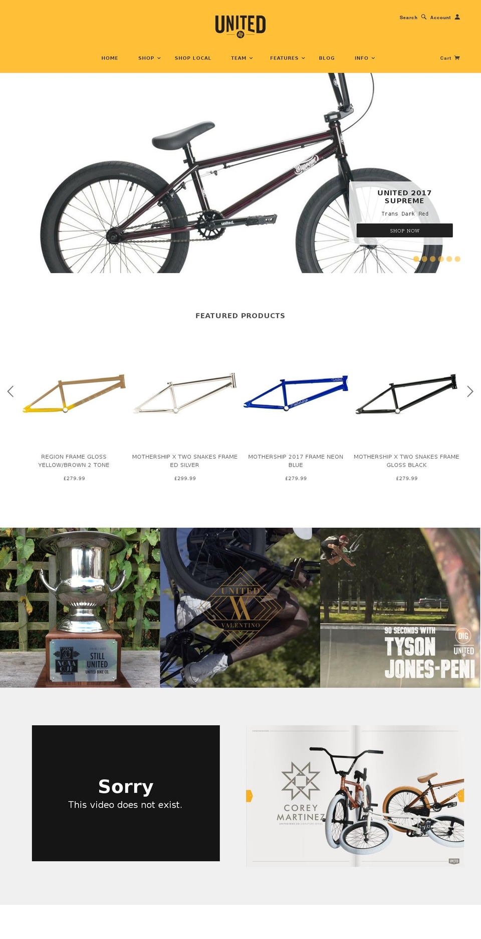 unitedbmx.com shopify website screenshot