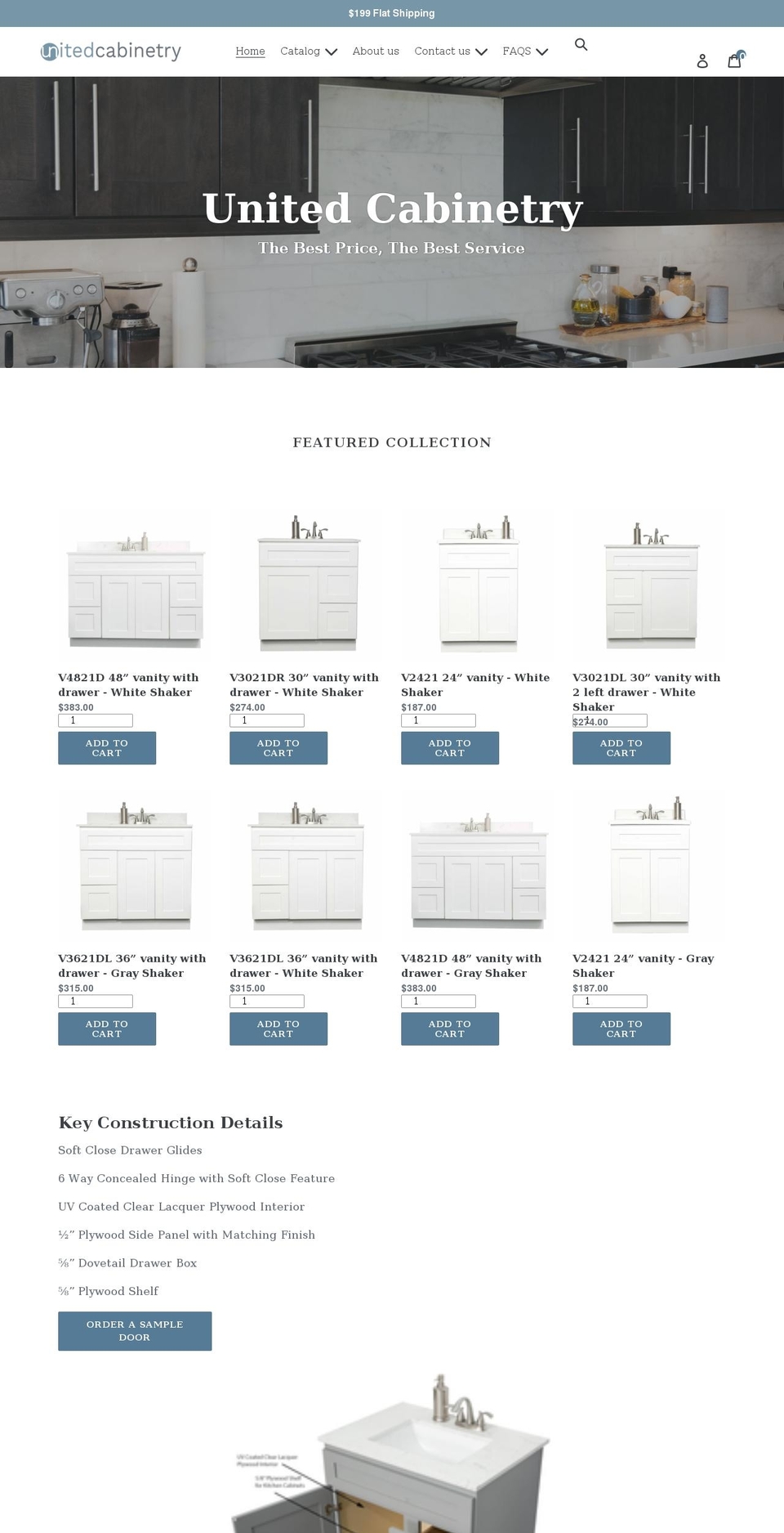 unitedcabinetry.com shopify website screenshot