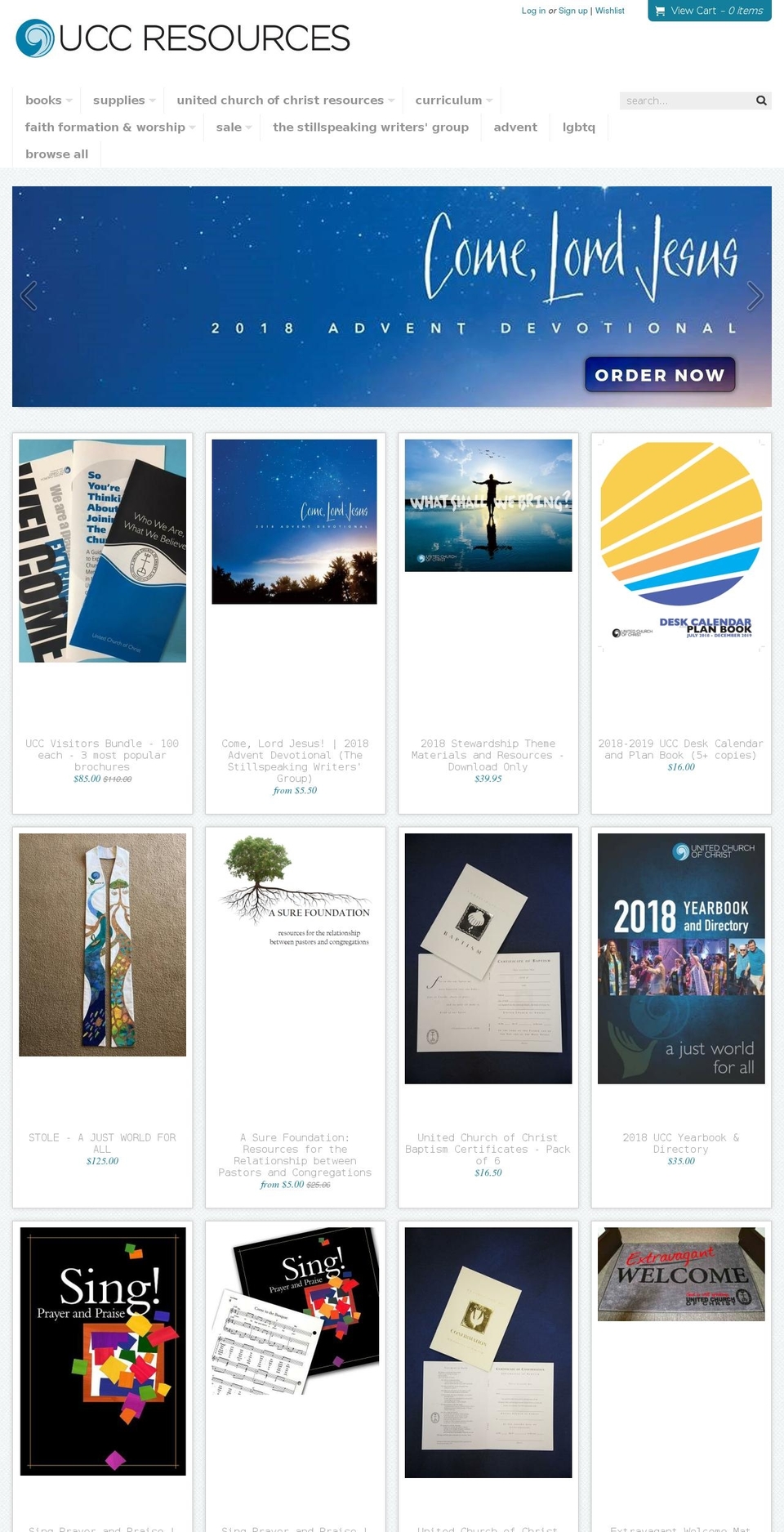 unitedchurchresources.org shopify website screenshot