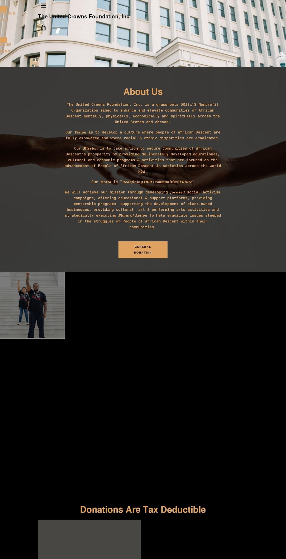unitedcrownsfoundation.org shopify website screenshot