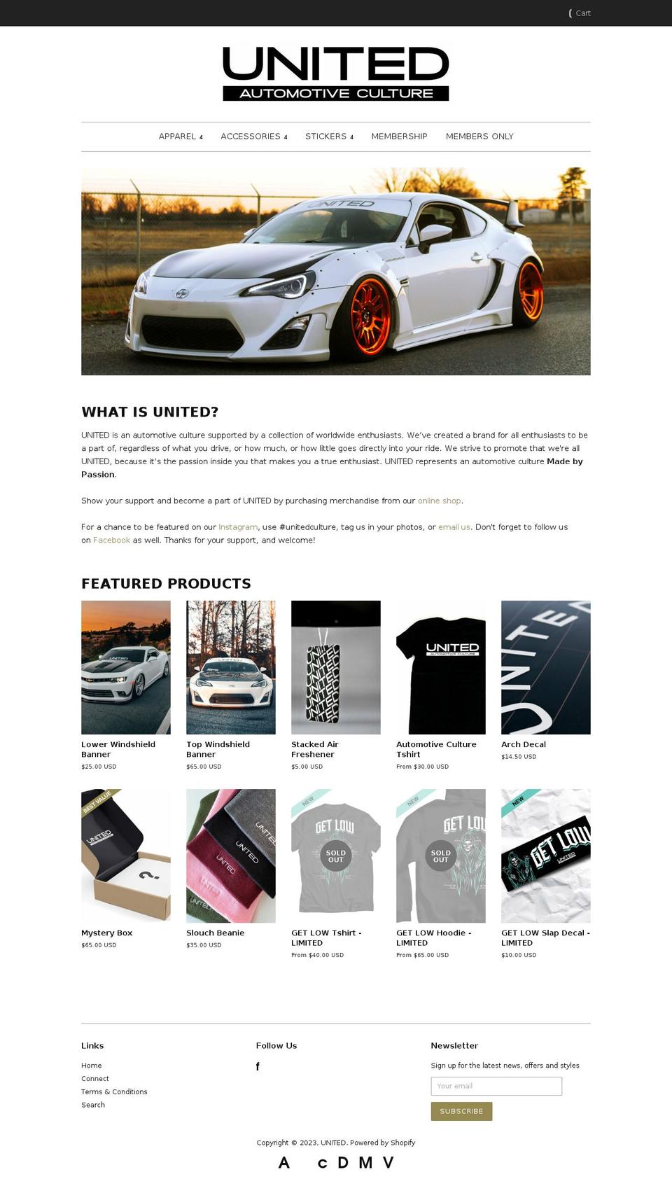 unitedculture.ca shopify website screenshot