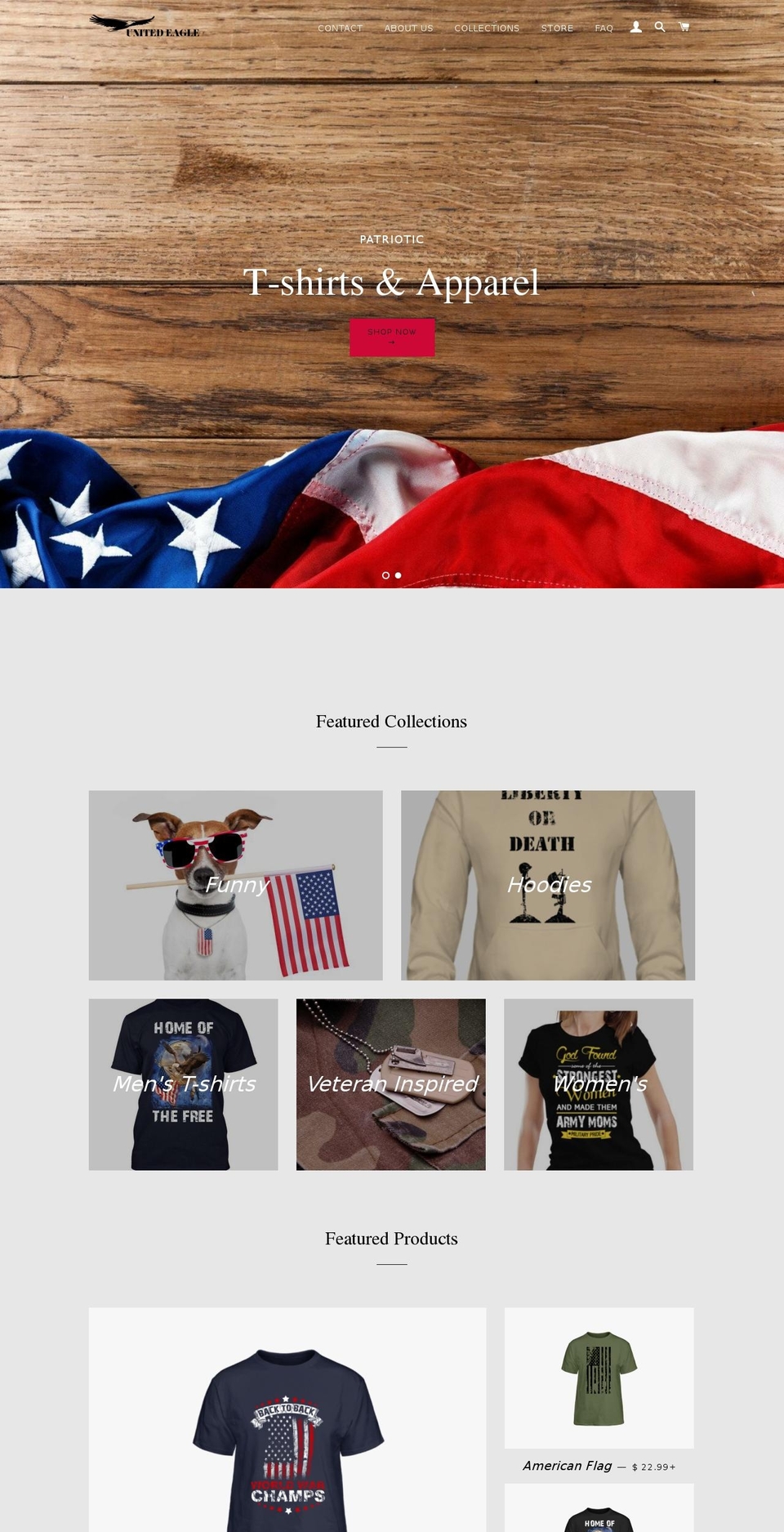 unitedeagleapparel.com shopify website screenshot