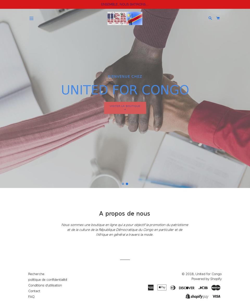 unitedforcongo.com — Shopify storefront screenshot