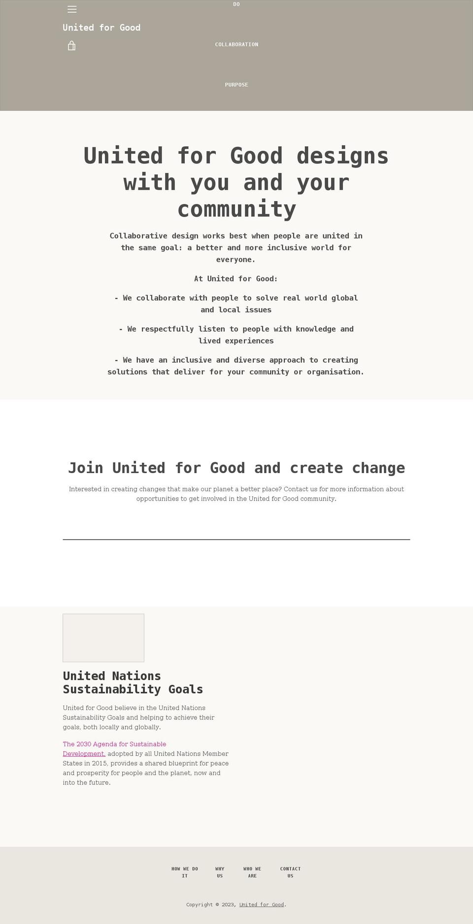 unitedforgood.co shopify website screenshot