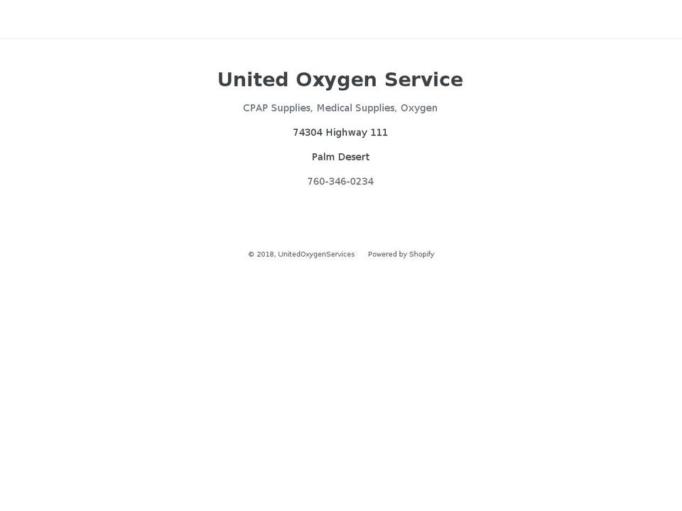 unitedoxygenservice.com — Shopify storefront screenshot