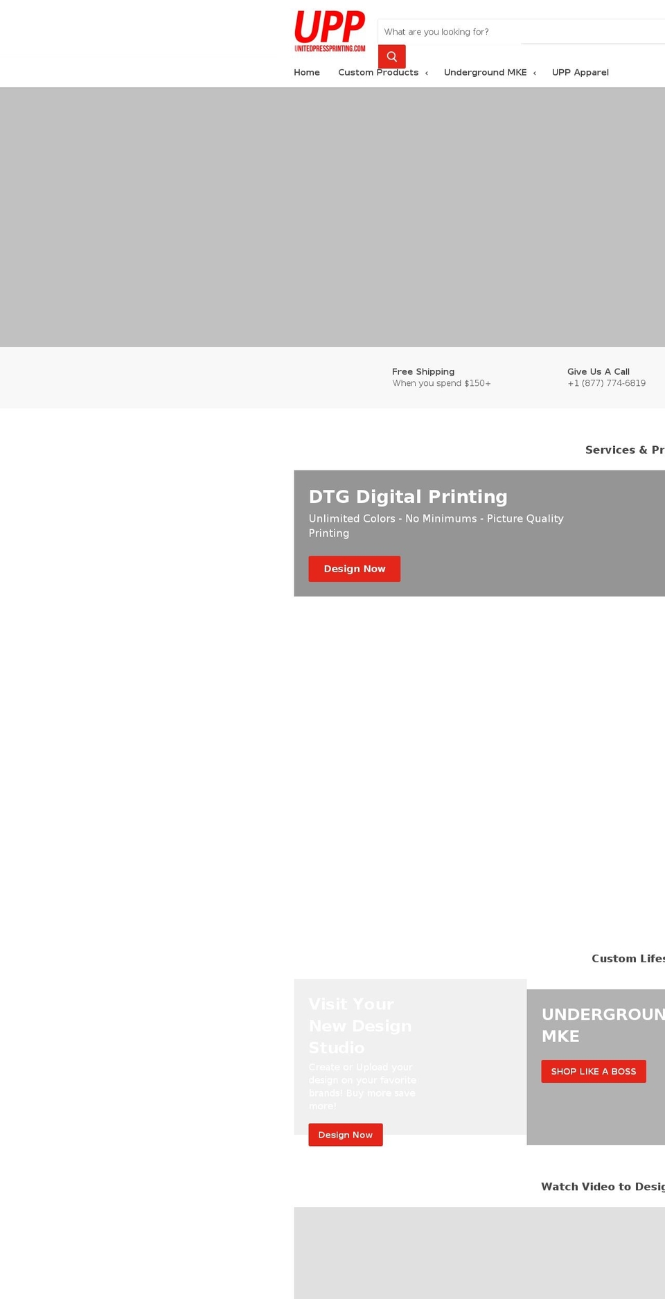 unitedpressprinting.com — Shopify storefront screenshot