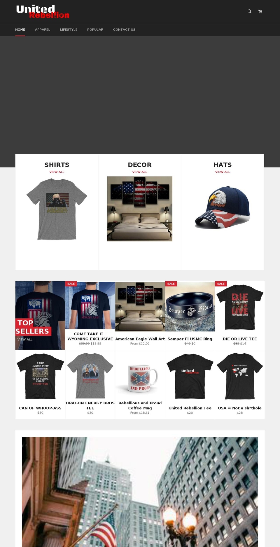 unitedrebellion.com — Shopify storefront screenshot