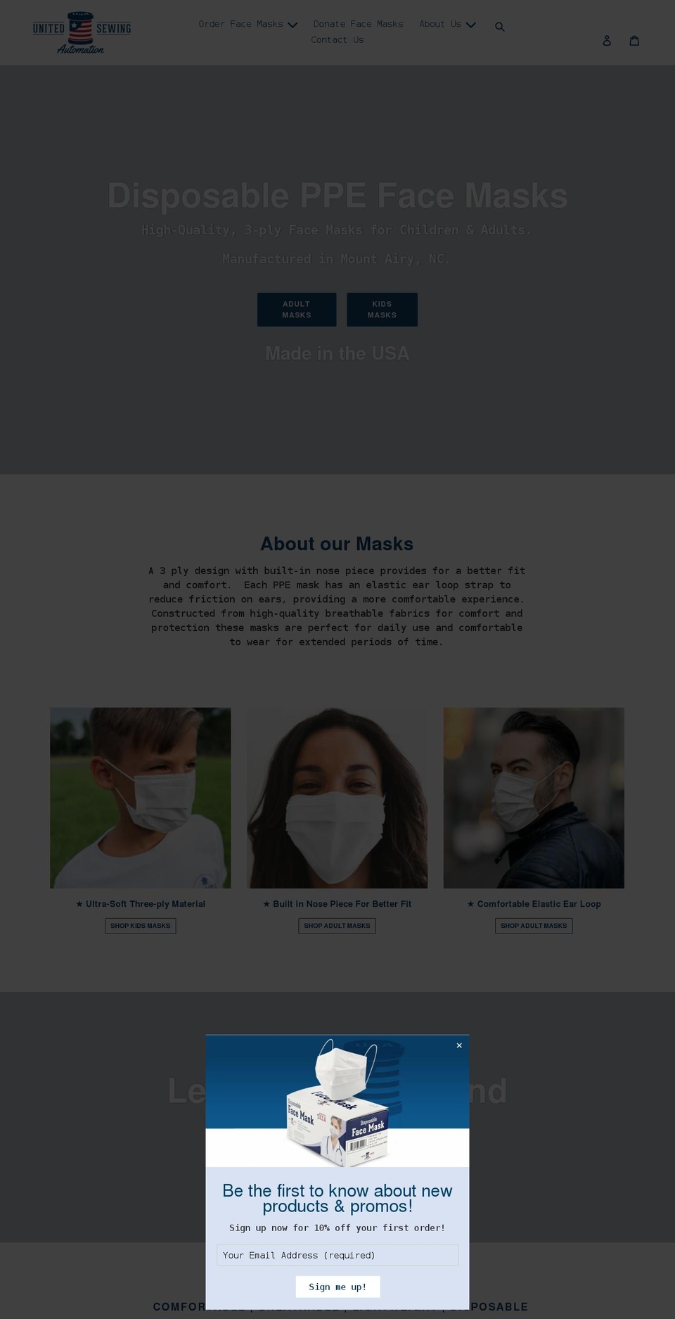 unitedsewinginc.com shopify website screenshot