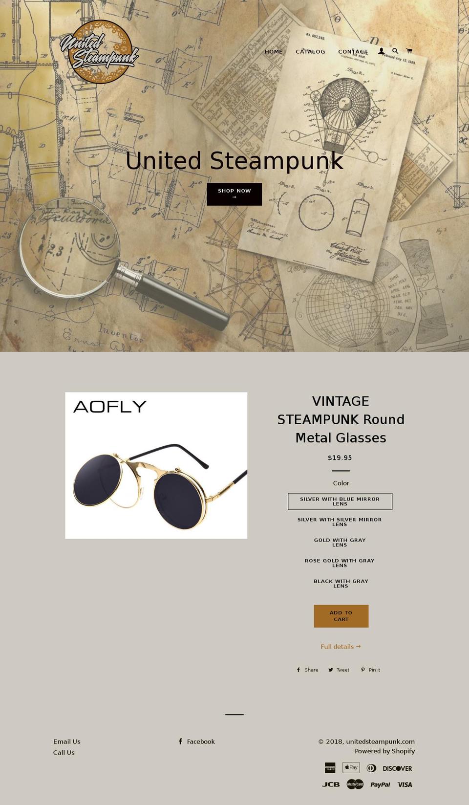 unitedsteampunk.com — Shopify storefront screenshot
