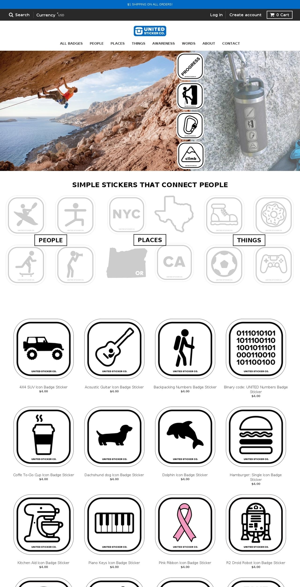 unitedstickerco.com shopify website screenshot