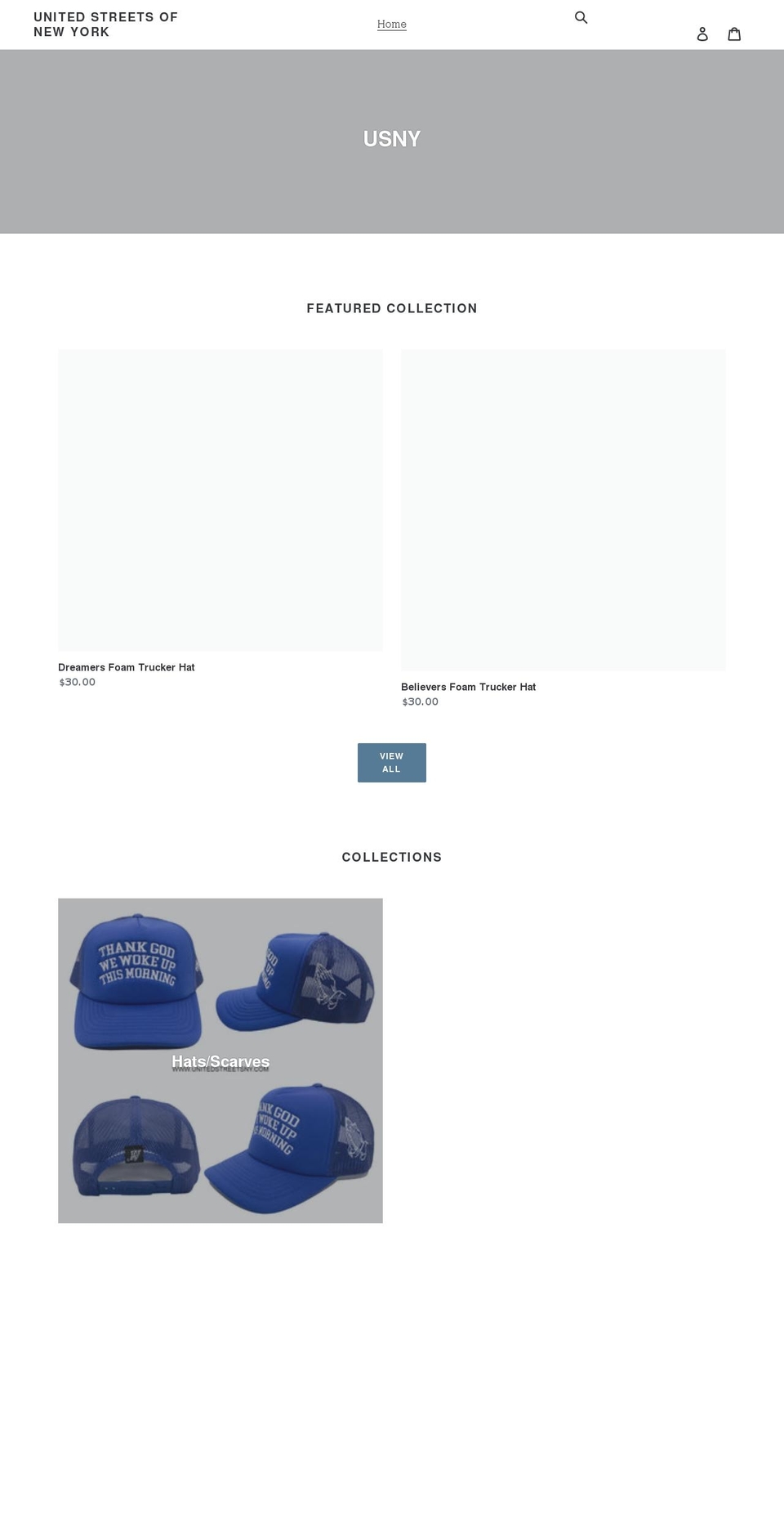 unitedstreetsny.com shopify website screenshot