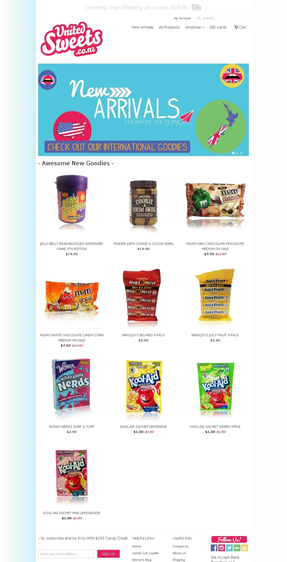 unitedsweets.co.nz shopify website screenshot