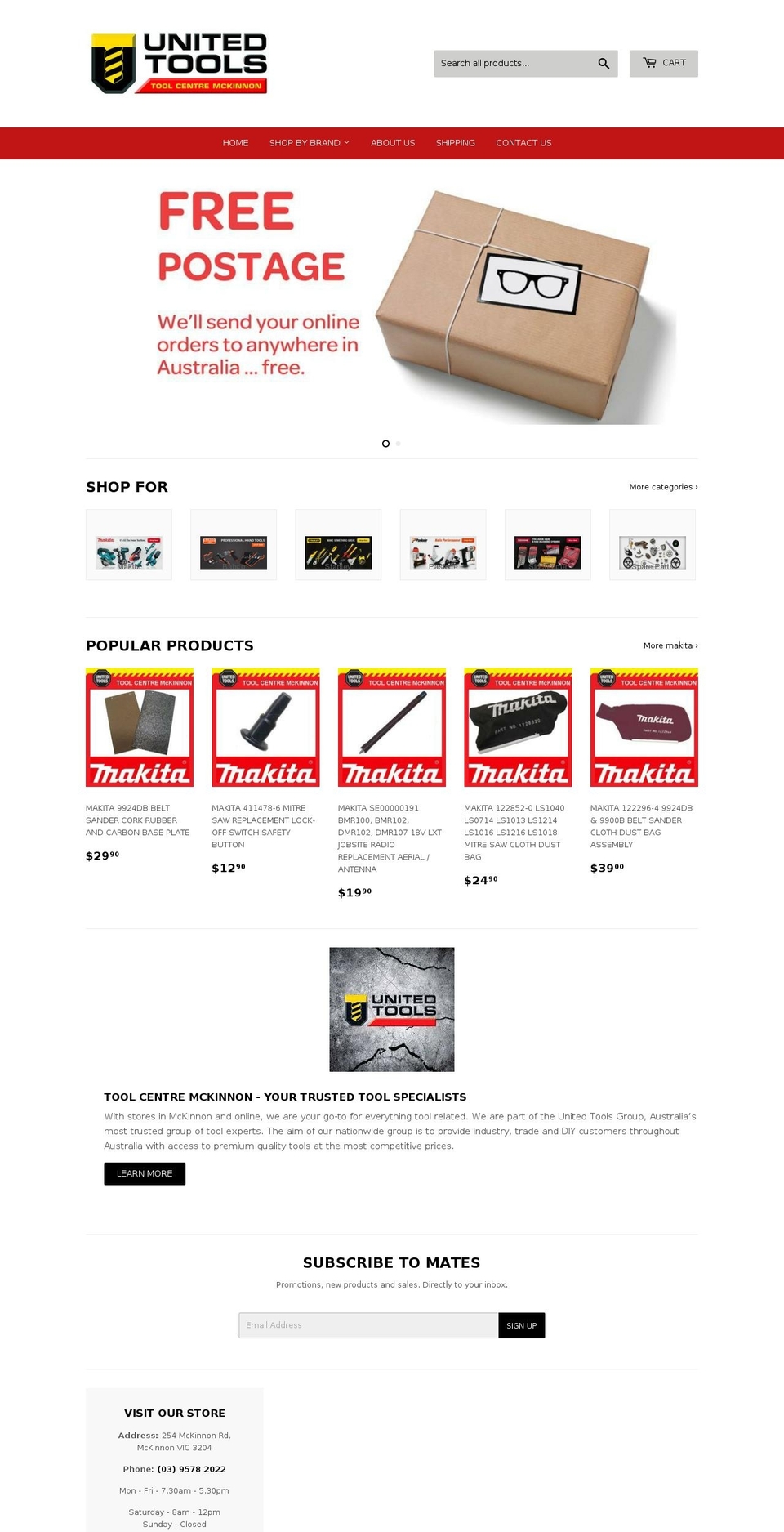 unitedtoolsmckinnon.com.au shopify website screenshot