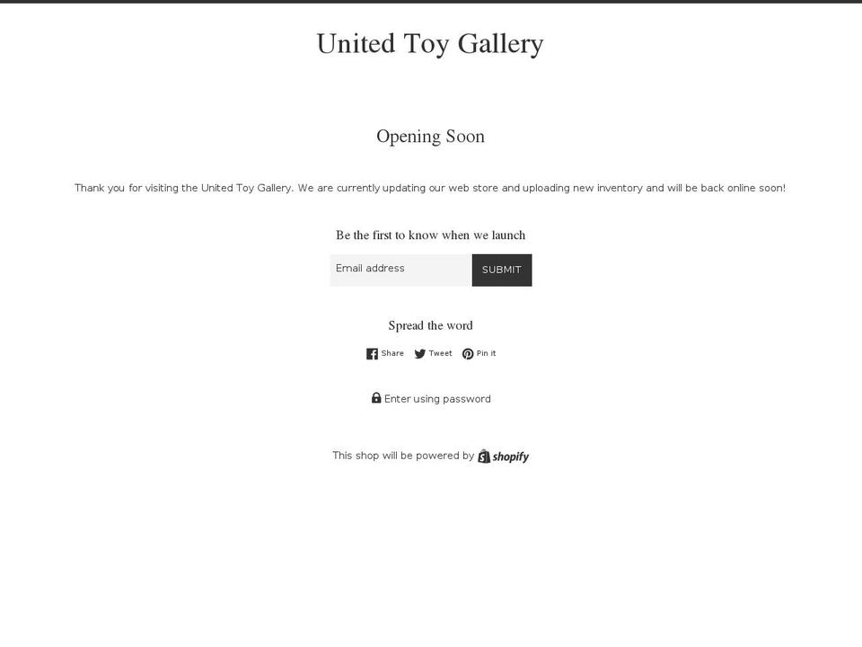 unitedtoygallery.com shopify website screenshot