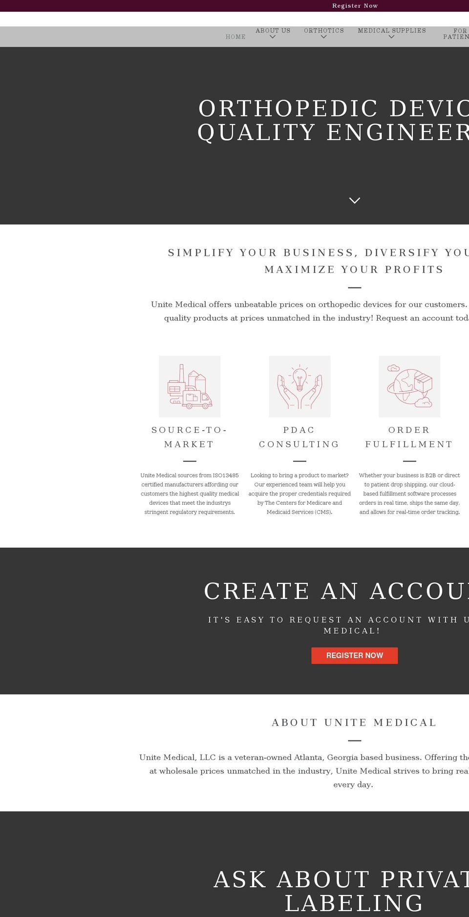 unitemedical.net shopify website screenshot