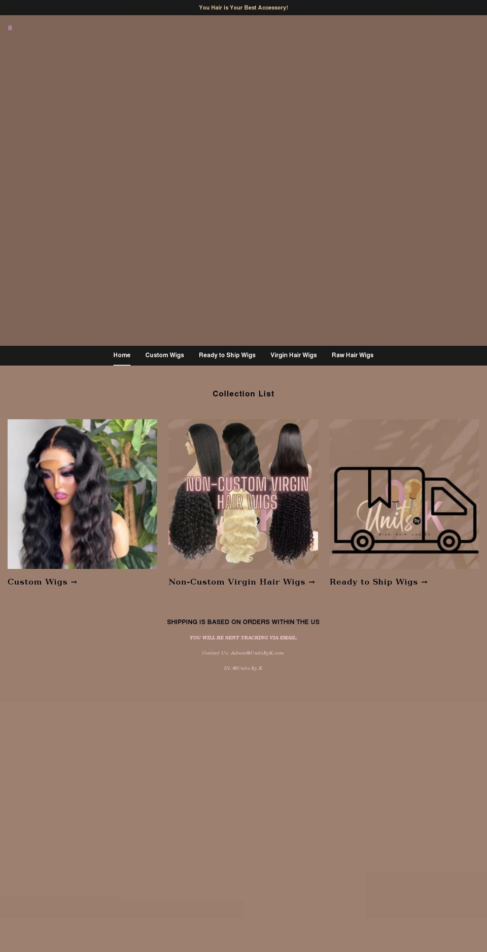 unitsbyk.com shopify website screenshot