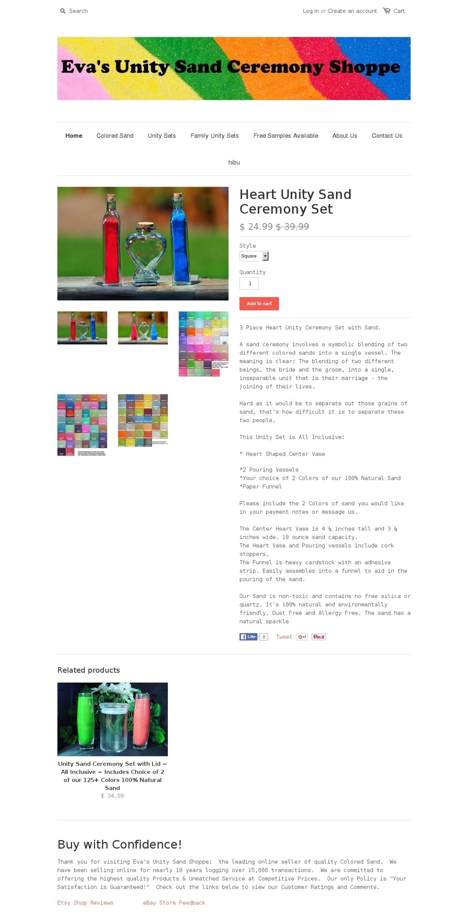 unity-sand.com shopify website screenshot