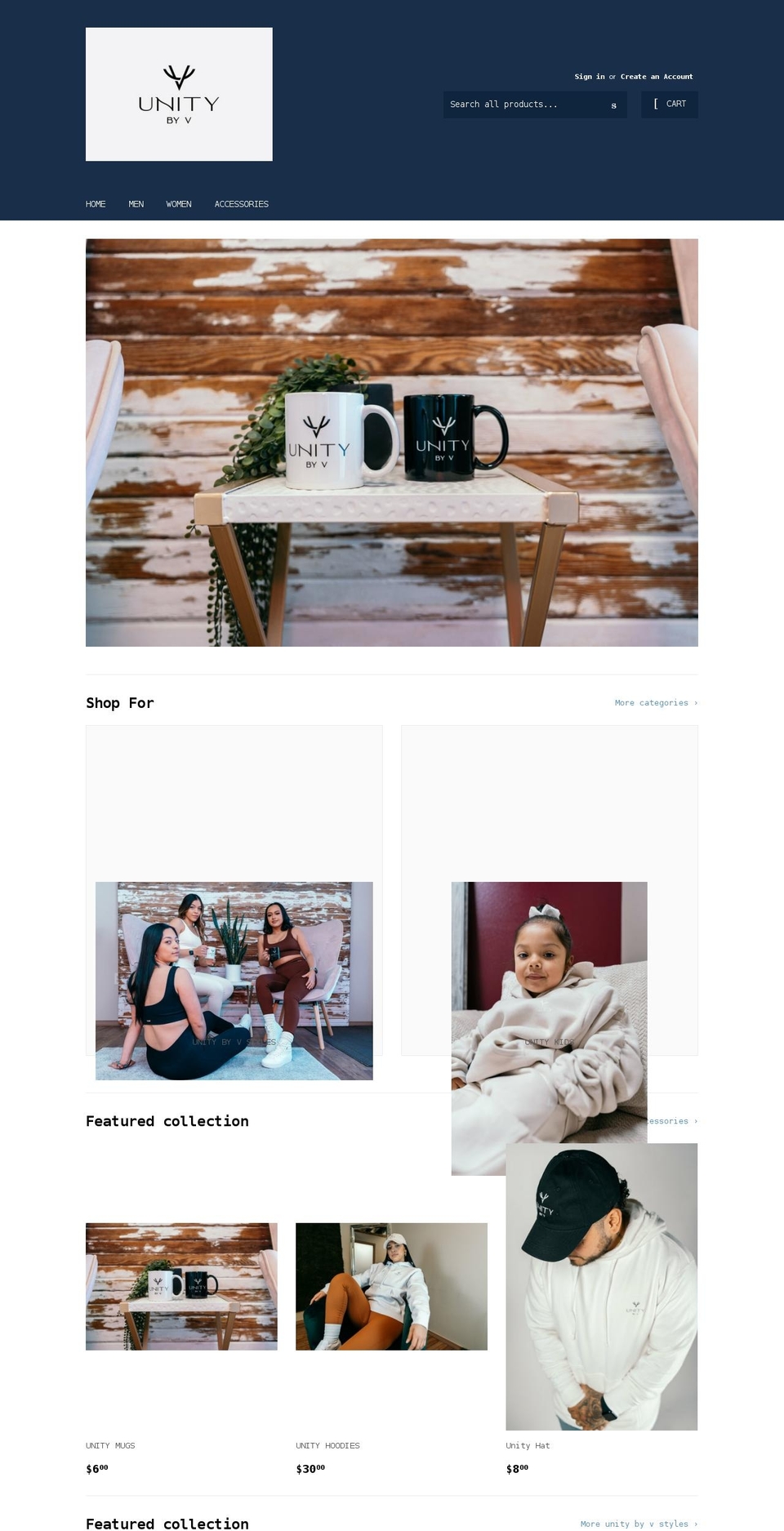 unitybyv.com shopify website screenshot