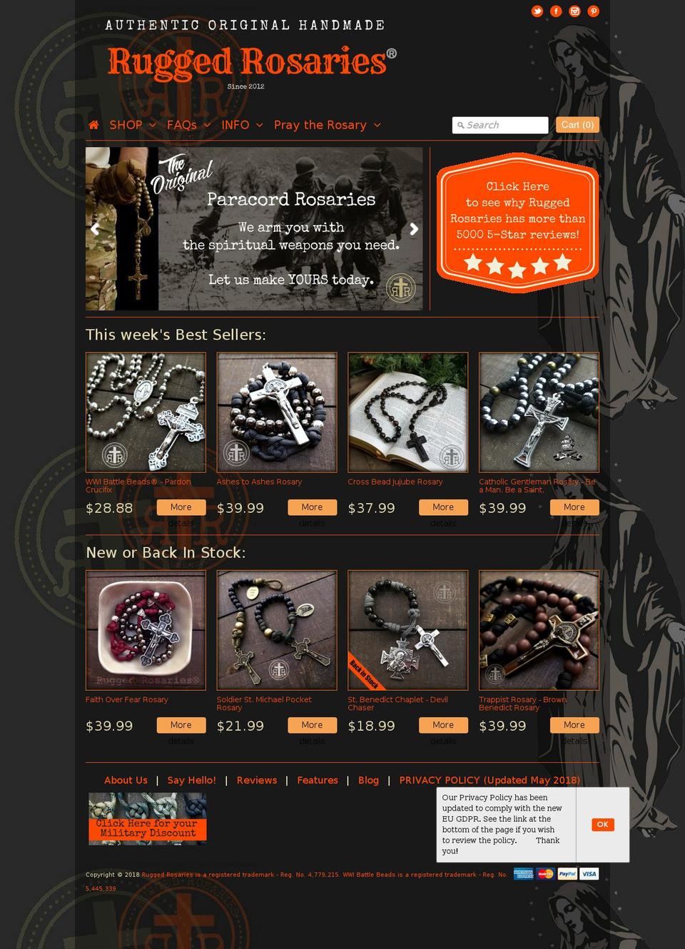 unityrosary.com — Shopify storefront screenshot