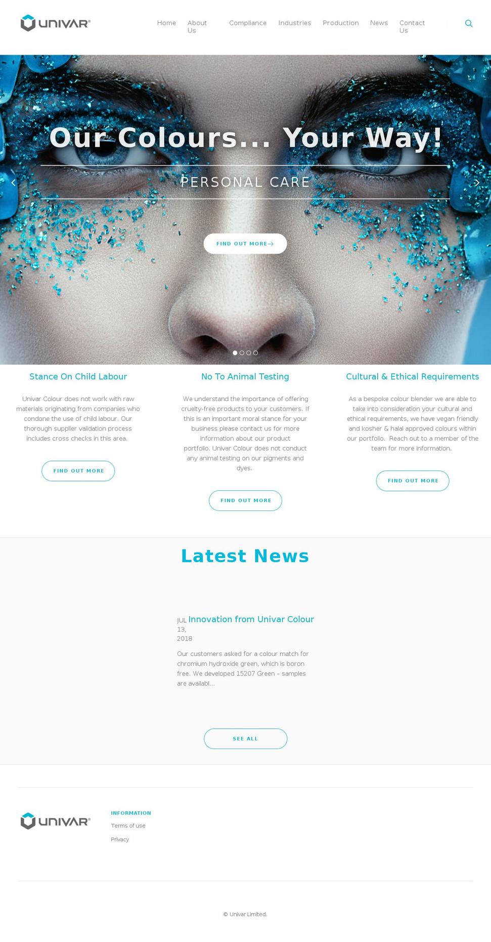 univarcolour.com shopify website screenshot