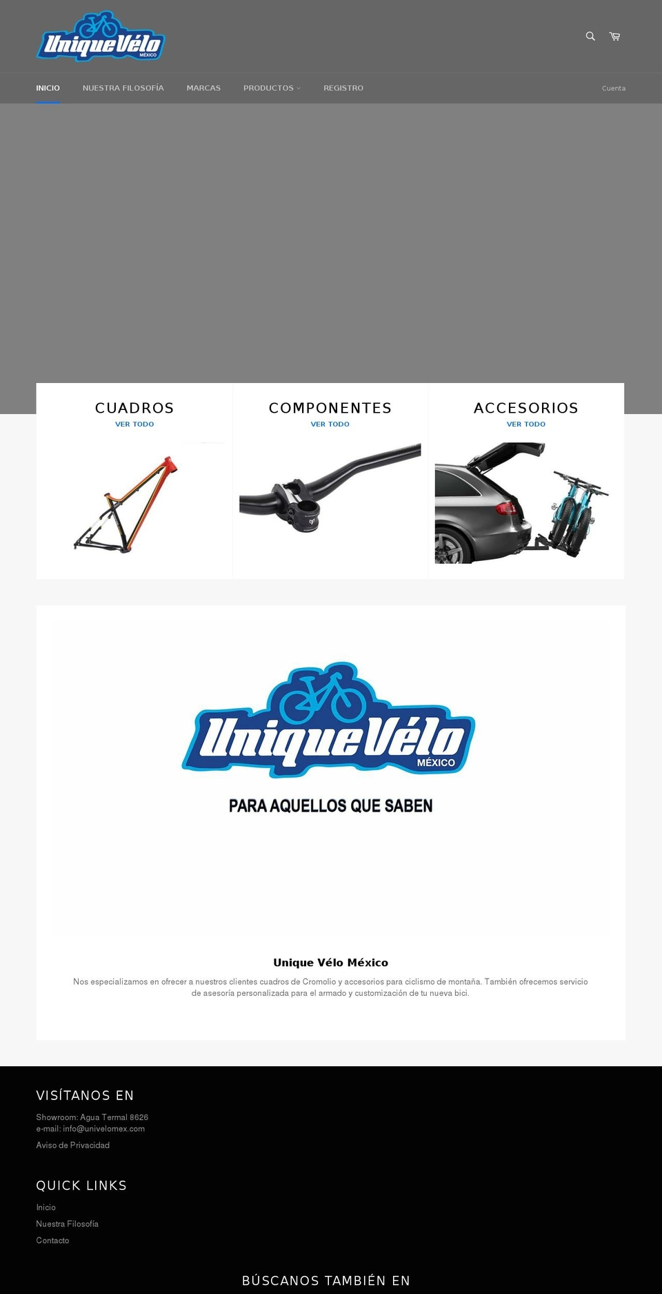 univelomex.com — Shopify storefront screenshot