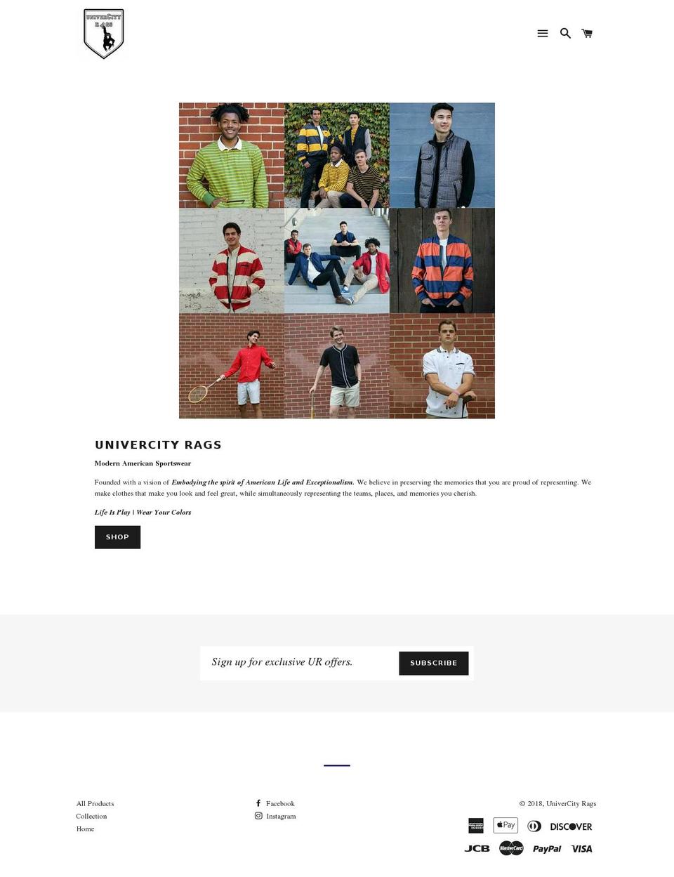 univercityrags.com — Shopify storefront screenshot