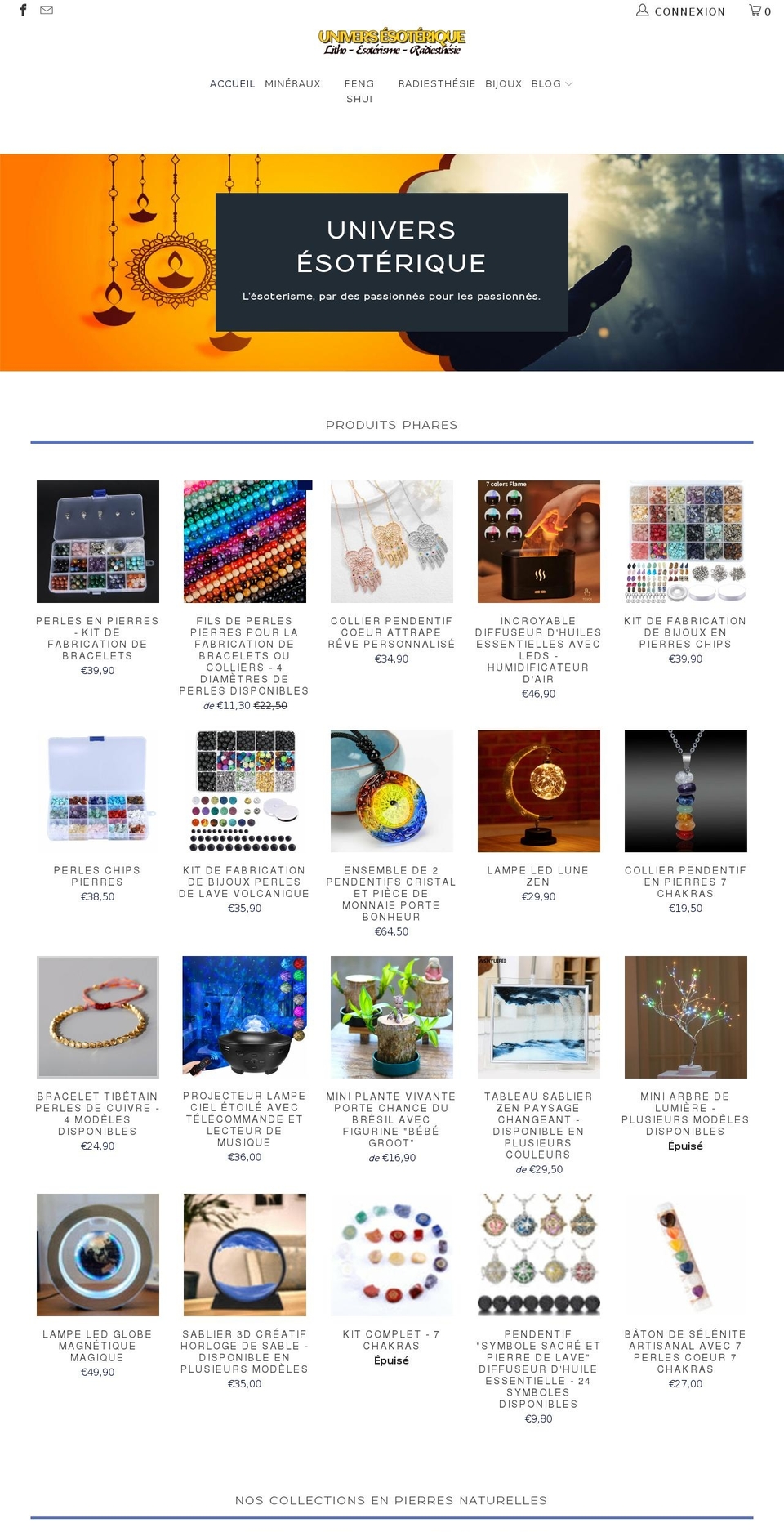 univers-esoterique.fr shopify website screenshot