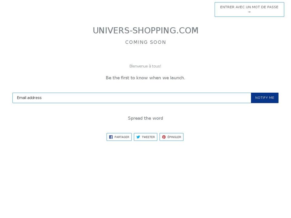 univers-shopping.com — Shopify storefront screenshot