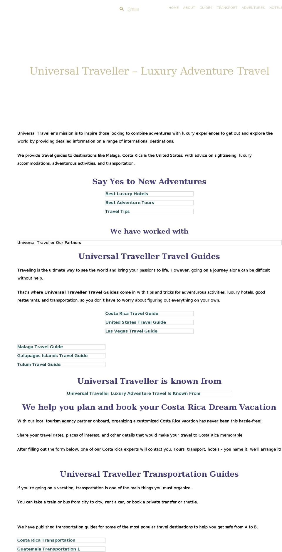 universal-traveler.com — Shopify storefront screenshot