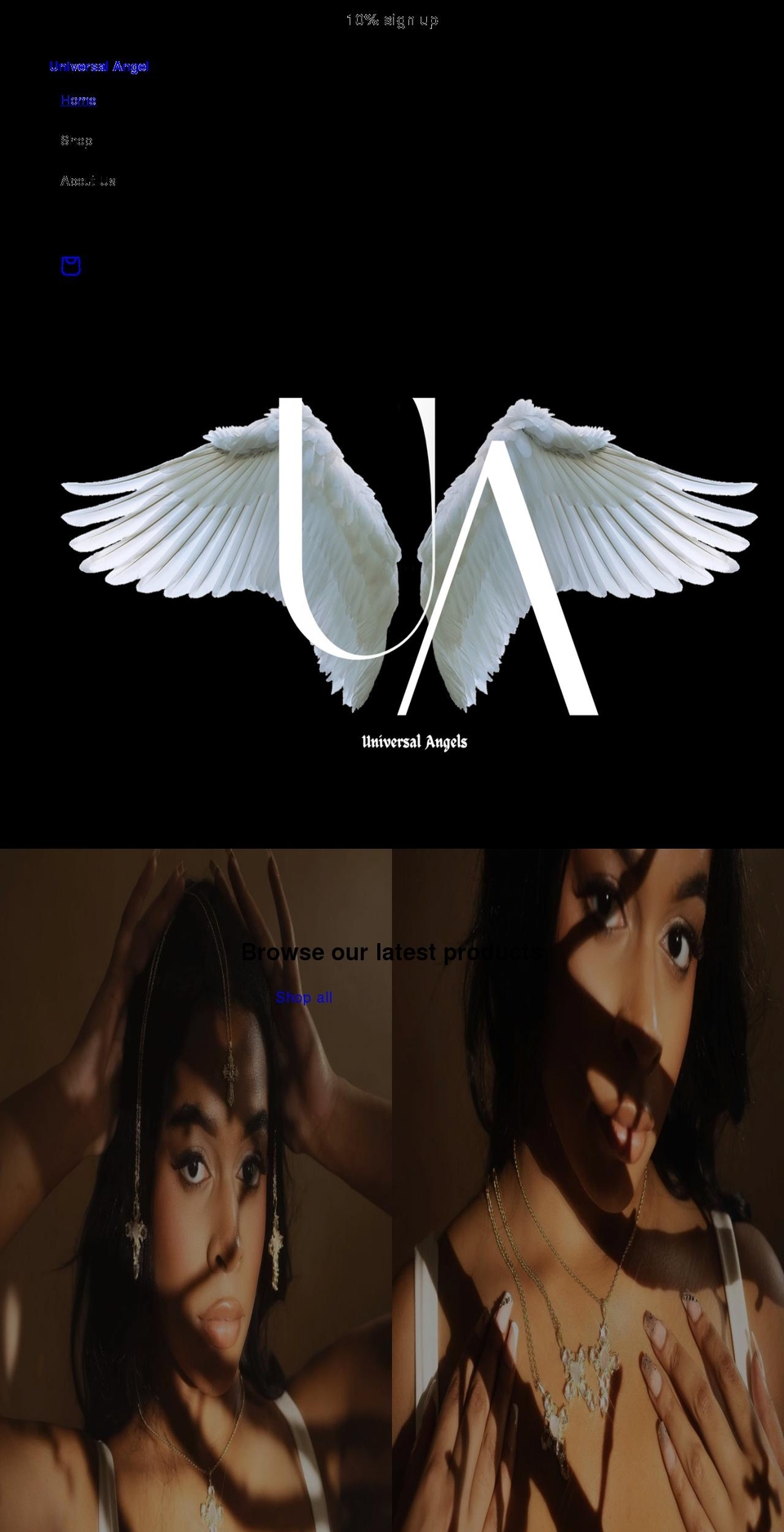 universalangels.org shopify website screenshot