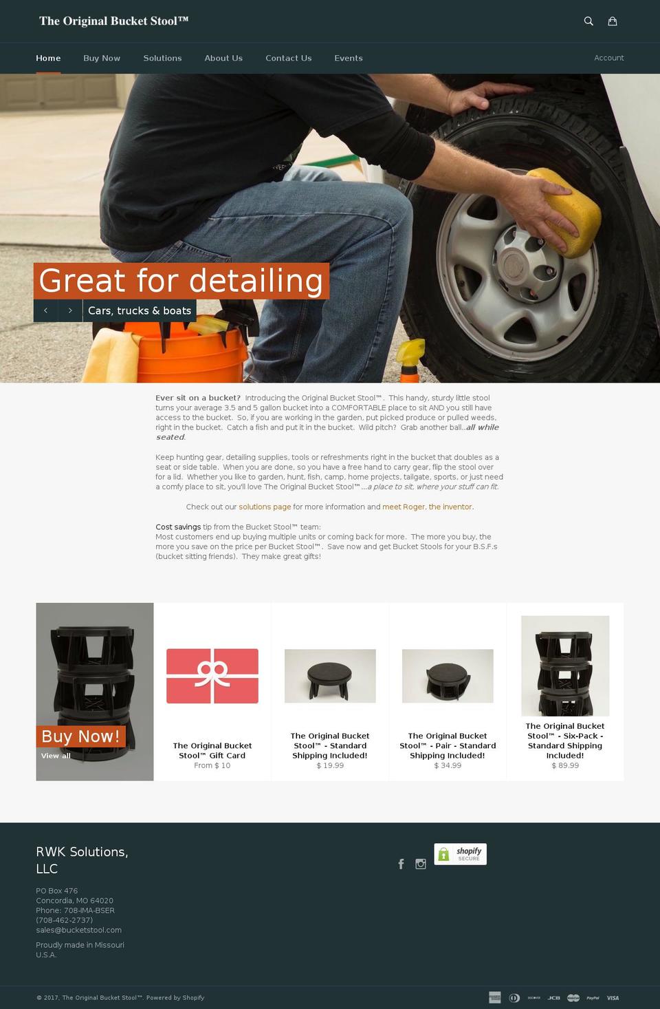 universalbucketseat.com shopify website screenshot
