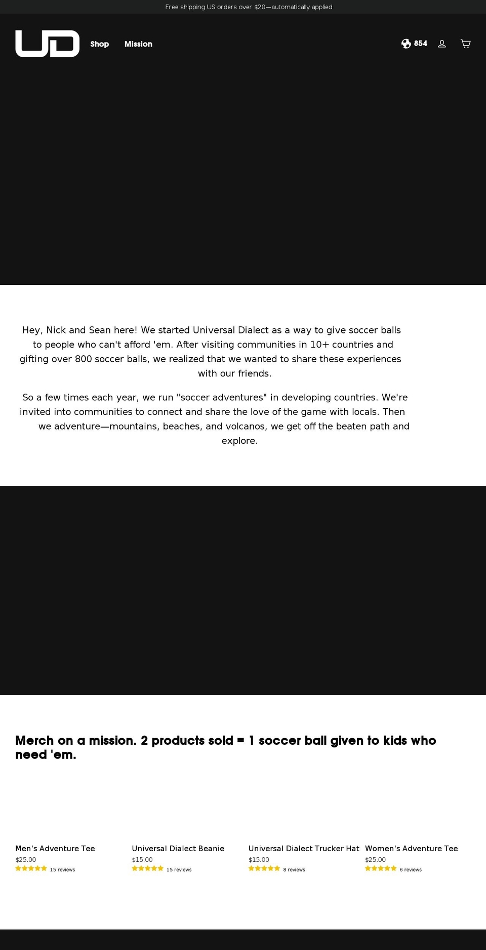 universaldialect.com shopify website screenshot