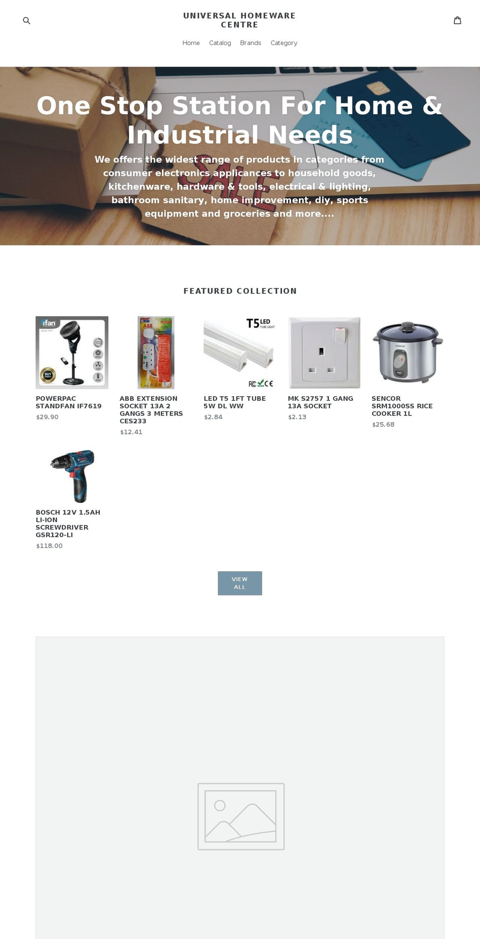 universalhomeware.com — Shopify storefront screenshot