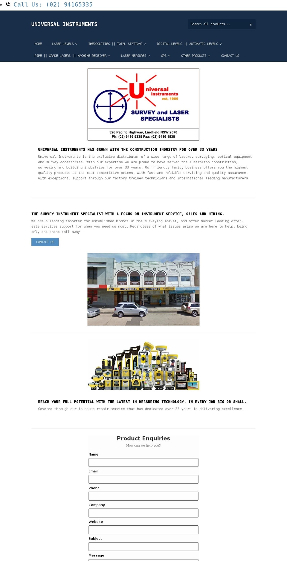 universalinstruments.com.au shopify website screenshot